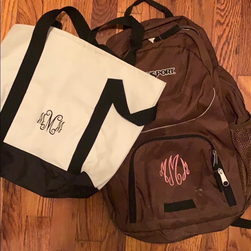 Bundle MMM monogram bag and book bag!